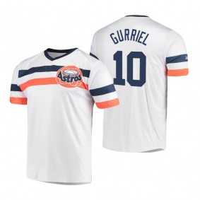 Houston Astros Yuli Gurriel White Cooperstown Collection V-Neck Jersey