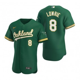 Men's Oakland Athletics Jed Lowrie Nike Kelly Green Authentic Alternate Jersey