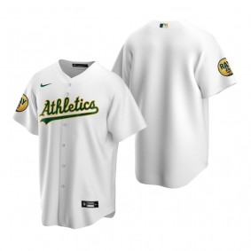 Oakland Athletics Replica White Ray Fosse Patch Jersey
