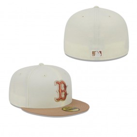 Men's Boston Red Sox Cream Chrome Camel Rust Undervisor 59FIFTY Fitted Hat