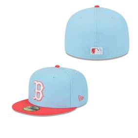 Men's Boston Red Sox Light Blue Red Spring Color Two-Tone 59FIFTY Fitted Hat