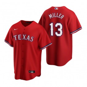 Texas Rangers Brad Miller Nike Red Replica Alternate Jersey