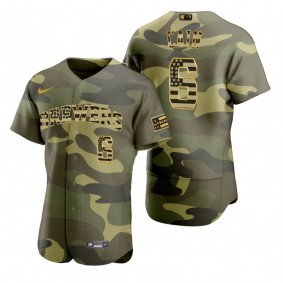 Milwaukee Brewers Lorenzo Cain Camo Authentic 2022 Armed Forces Day Jersey