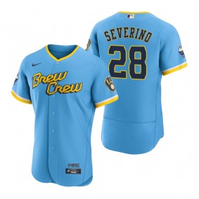 Men's Milwaukee Brewers Pedro Severino Powder Blue 2022 City Connect Authentic Jersey