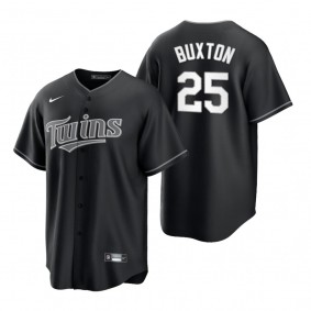 Minnesota Twins Byron Buxton Nike Black White 2021 All Black Fashion Replica Jersey