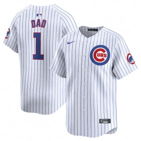 Men's Chicago Cubs White #1 Dad Home Limited Jersey