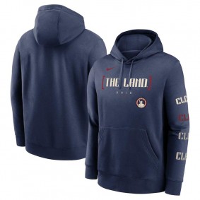 Men's Cleveland Guardians Navy 2024 City Connect Club Fleece Pullover Hoodie