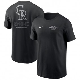 Men's Colorado Rockies Black 2024 MLB World Tour Mexico City Series T-Shirt