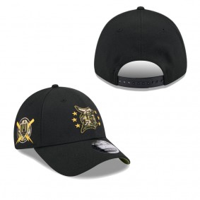 Men's Detroit Tigers Black 2024 Armed Forces Day 9FORTY Adjustable Hat