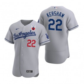 Men's Los Angeles Dodgers Clayton Kershaw Nike Gray Negro Leagues Authentic Jersey