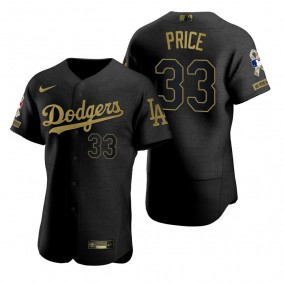 Los Angeles Dodgers David Price All Black 2021 Salute to Service Jersey