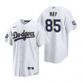 Los Angeles Dodgers Dustin May White Gold 2021 Gold Program Replica Jersey