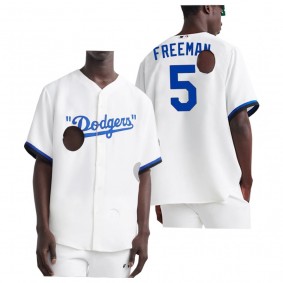 Los Angeles Dodgers Freddie Freeman White Meteor Holes Jersey