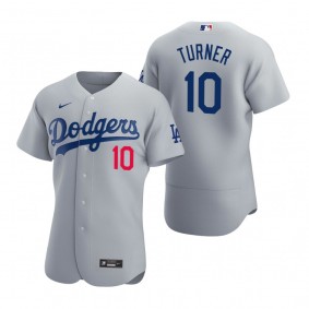 Men's Los Angeles Dodgers Justin Turner Nike Gray Authentic 2020 Alternate Jersey
