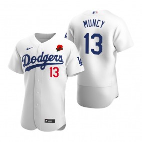 Los Angeles Dodgers Max Muncy Poppy Patch Authentic White Memorial Day Jersey