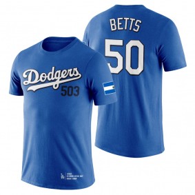 Dodgers Mookie Betts Royal Salvadoran Heritage Night T-Shirt