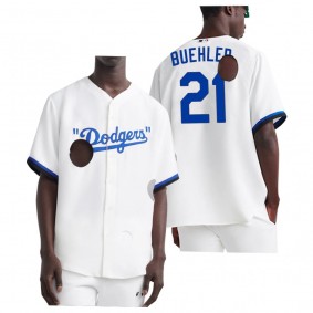 Walker Buehler Los Angeles Dodgers White Meteor Holes Jersey