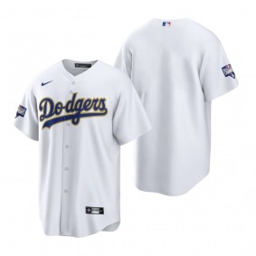 Los Angeles Dodgers White Gold 2021 Gold Program Replica Jersey