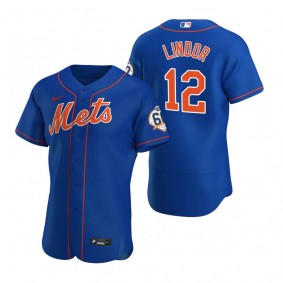 Men's New York Mets Francisco Lindor Royal 60th Anniversary Alternate Authentic Jersey