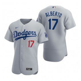 Men's Los Angeles Dodgers Hanser Alberto Gray Authentic Alternate Jersey