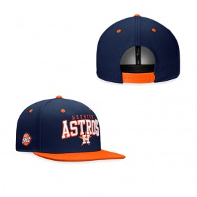 Men's Houston Astros Navy Orange Iconic Lock Up Snapback Hat