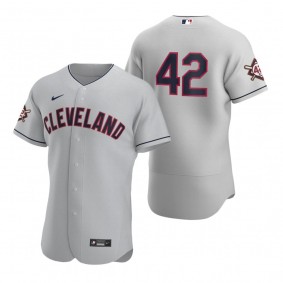 Cleveland Indians Gray Jackie Robinson Day Authentic Jersey