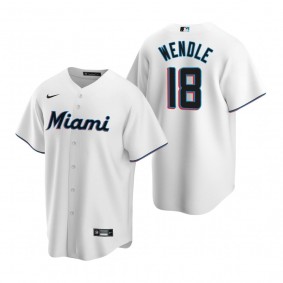 Miami Marlins Joey Wendle Nike White Replica Home Jersey