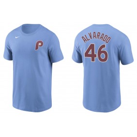 Men's Philadelphia Phillies Jose Alvarado Light Blue Name & Number T-Shirt