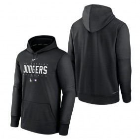 Men's Los Angeles Dodgers Black Authentic Collection Pregame Performance Pullover Hoodie