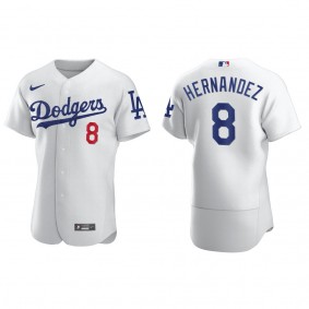 Men's Los Angeles Dodgers Enrique Hernandez White Authentic Home Jersey