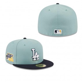 Men's Los Angeles Dodgers Light Blue Navy Beach Kiss 59FIFTY Fitted Hat
