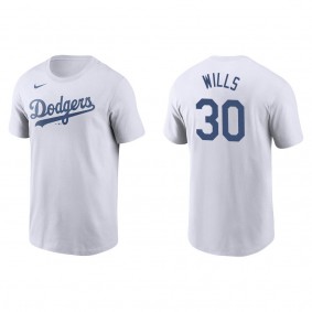 Men's Los Angeles Dodgers Maury Wills White Name & Number T-Shirt