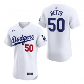 Men's Los Angeles Dodgers Mookie Betts White Home Elite Jersey