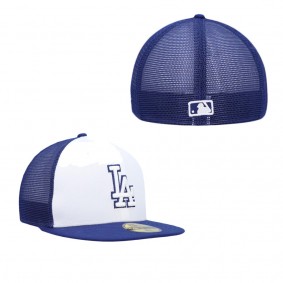 Men's Los Angeles Dodgers White Royal 2023 On-Field Batting Practice 59FIFTY Fitted Hat