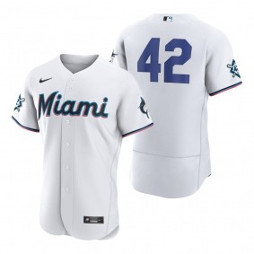 Miami Marlins Jackie Robinson White Authentic Jersey