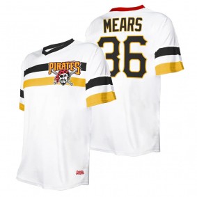 Men's Pittsburgh Pirates Nick Mears Stitches White Cooperstown Collection V-Neck Jersey