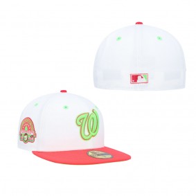 Men's Washington Nationals White Coral Robert F. Kennedy Memorial Stadium Strawberry Lolli 59FIFTY Fitted Hat
