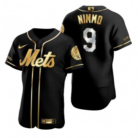 New York Mets Brandon Nimmo Nike Black Golden Edition Authentic Jersey