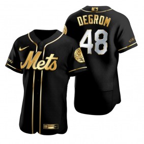 New York Mets Jacob deGrom Nike Black Golden Edition Authentic Jersey