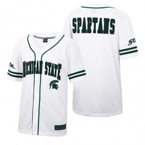 Michigan State Spartans White Green Baseball Jersey
