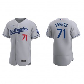 Dodgers Miguel Vargas Gray Authentic Road Jersey