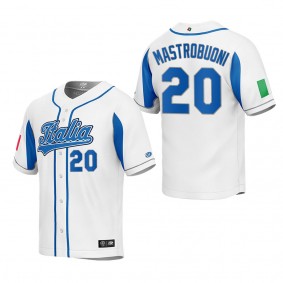Miles Mastrobuoni Italy Baseball White 2023 World Baseball Classic Replica Jersey