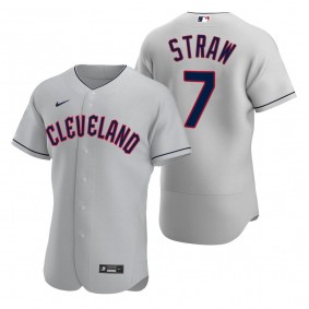 Men's Cleveland Guardians Myles Straw Gray Authentic Road Jersey