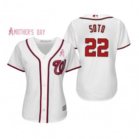 2019 Mother's Day Juan Soto Washington Nationals White Jersey