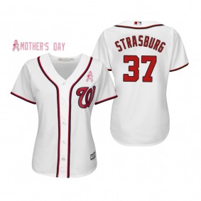 2019 Mother's Day Stephen Strasburg Washington Nationals White Jersey