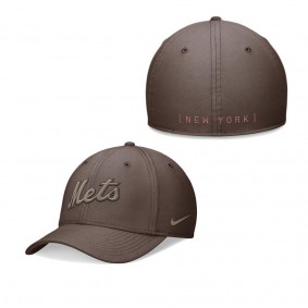 Men's New York Mets Brown Statement Ironstone Performance SwooshFlex Hat