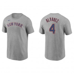 Men's New York Mets Francisco Alvarez Gray Name Number T-Shirt