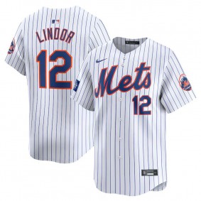 Men's New York Mets Francisco Lindor White 2024 MLB World Tour London Series Home Limited Player Jersey