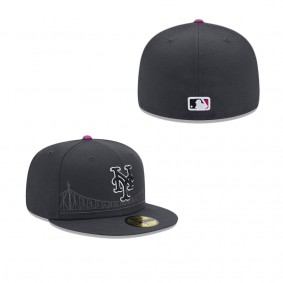 Men's New York Mets Graphite 2024 City Connect 59FIFTY Fitted Hat