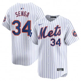 Men's New York Mets Kodai Senga White 2024 MLB World Tour London Series Home Limited Player Jersey